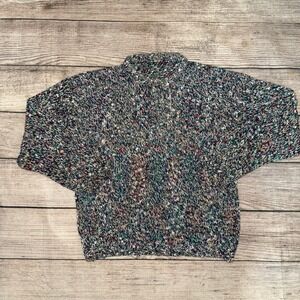 VTG Speckled Knit Sweater Long Sleeve Womens Size Large Cozy Oversized Retro